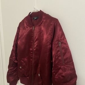 maroon bomber jacket